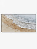 Heavy Textured Ocean Wave Painting Minimalist Beach Impasto Art on Canvas - Main Product Image | Seegart