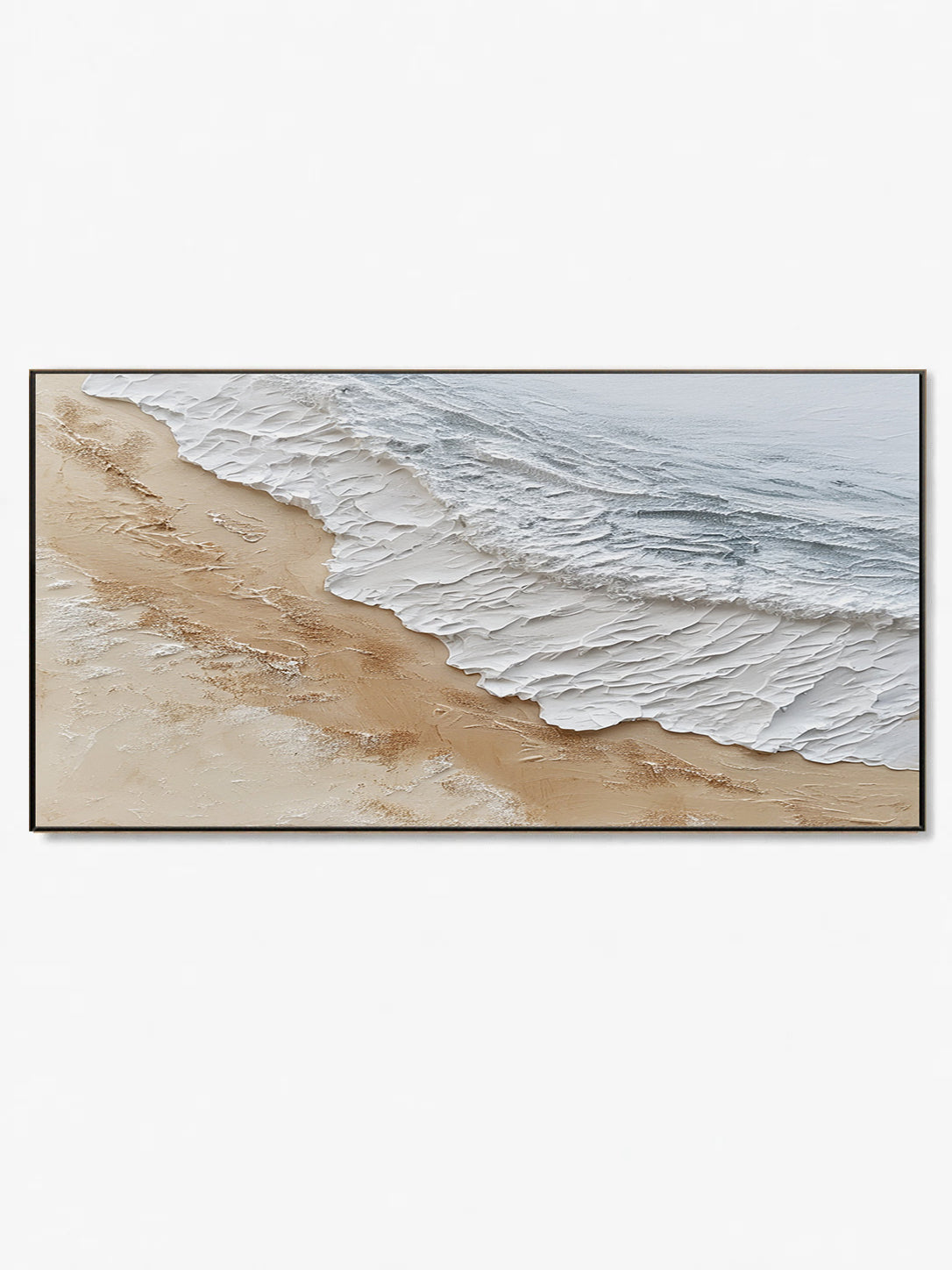 Heavy Textured Ocean Wave Painting Minimalist Beach Impasto Art on Canvas