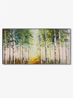 Textured Green Tree Landscape Painting, Green Nature Wall Art for Home Decor - Main Product Image | Seegart
