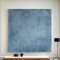 Blue Abstract Wall Art Minimalist Texture Oil Painting Large Neutral Modern Canvas SJ#0310
