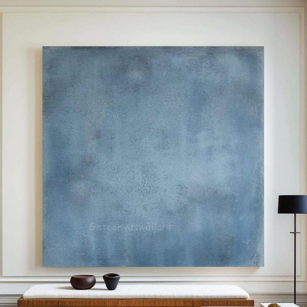 Blue Abstract Wall Art Minimalist Texture Oil Painting Large Neutral Modern Canvas SJ#0310