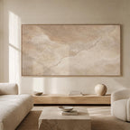 Cream Beige Abstract Oil Painting, Textured Neutral Canvas Art, Large Wabi Sabi Wall Art for Japandi Home Decor - SJ#0277