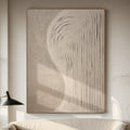 Handmade Cream Beige Painting, 3D Textured Abstract Wall Art, Minimalist Canvas Art for Living Room Decor -SJ#0297