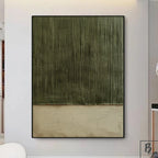 Large Green Abstract Painting,green Texture Art,light Green Wall Art,sofa Wall Art,original Abstract Painting,beige Modern Minimalist Art -SJ#0299