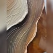 3D Textured Wave Abstract Painting, Neutral Coastal Wall Art, Earth Tone Canvas Art for Living Room Decor - SJ#0271