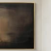 Moody Abstract Painting, Dark Brown Panoramic Canvas Art, Rustic Modern Living Room Decor -SJ#0285