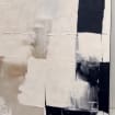 Cream Beige and Black Abstract Oil Painting, Textured Neutral Canvas Art, Modern Minimalist Living Room Decor - SJ#0296