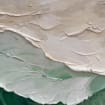 Large Textured Ocean Wave Painting, 3D Impasto Beach Painting on Canvas, Minimalist Green & Beige Wall Art, Coastal Wall Art for Living Room -SJ#0283
