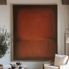 Large Moody Rust Abstract Canvas Art Mark Rothko Style Oil Painting Mid-century Modern Wall Art -SJ#3001
