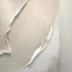 Large White Canvas Abstract Painting, Beige Minimalist Wall Art, Beige Textured Hand Painting, Modern Stylish Home Decor -SJ#0284