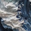 3D Textured Wall Art Original Blue Ocean Wave Oil Painting Abstract Minimalist Impasto Nature Wall Decor Oversized Boho Living Room Wall Art --SJ#0270