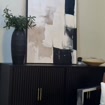 Cream Beige and Black Abstract Oil Painting, Textured Neutral Canvas Art, Modern Minimalist Living Room Decor - SJ#0296