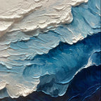 Hand-drawn 3D Ocean Texture Painting, Large Abstract Beach Canvas Art - SJ#0279