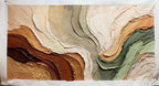 3D Textured Wave Painting, Earth Tone Abstract Wall Art -SJ#0272