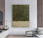 Large Green Abstract Painting,green Texture Art,light Green Wall Art,sofa Wall Art,original Abstract Painting,beige Modern Minimalist Art -SJ#0299