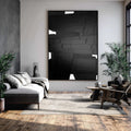 Textured Black and White Geometric Art – Framed Minimalist Plaster Wall Decor -SJ#0309