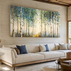 Textured Green Tree Landscape Painting, Green Nature Wall Art for Home Decor - SJ#0288
