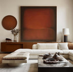 Large Moody Rust Abstract Canvas Art Mark Rothko Style Oil Painting Mid-century Modern Wall Art -SJ#3001