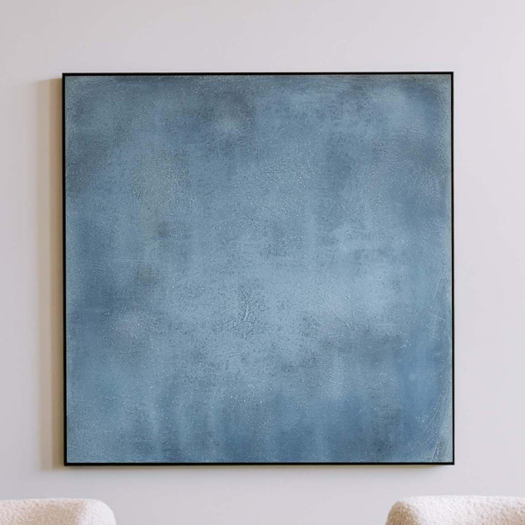 Blue Abstract Wall Art Minimalist Texture Oil Painting Large Neutral Modern Canvas SJ#0310