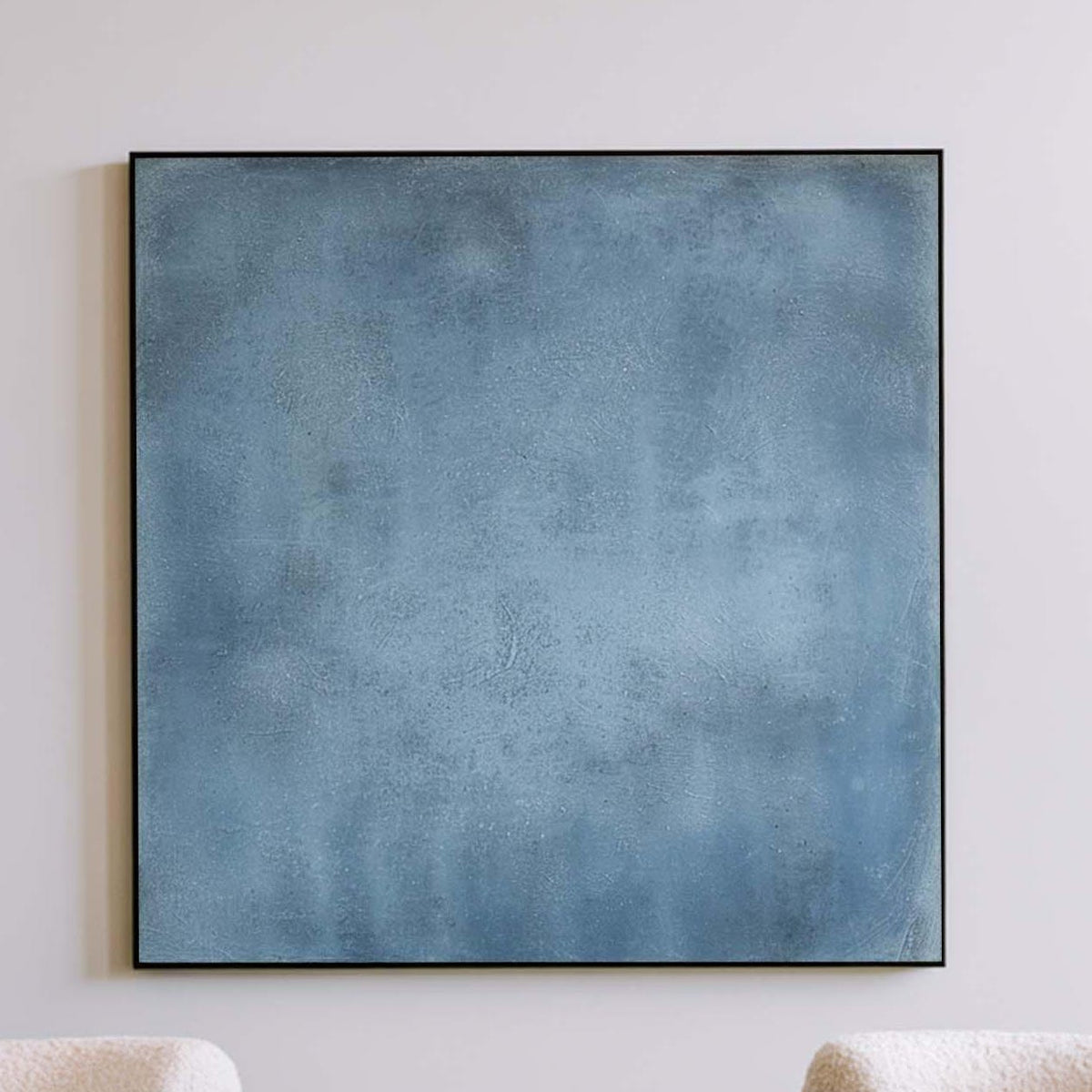 Blue Abstract Wall Art Minimalist Texture Oil Painting Large Neutral Modern Canvas SJ#0310