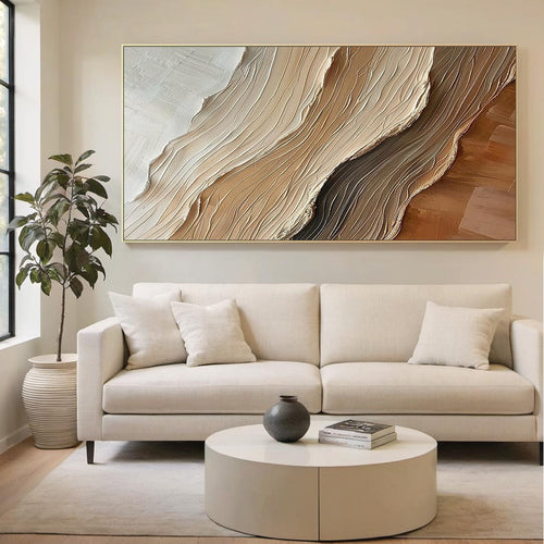 3D Textured Wave Abstract Painting hand-painted wall art | Seegart
