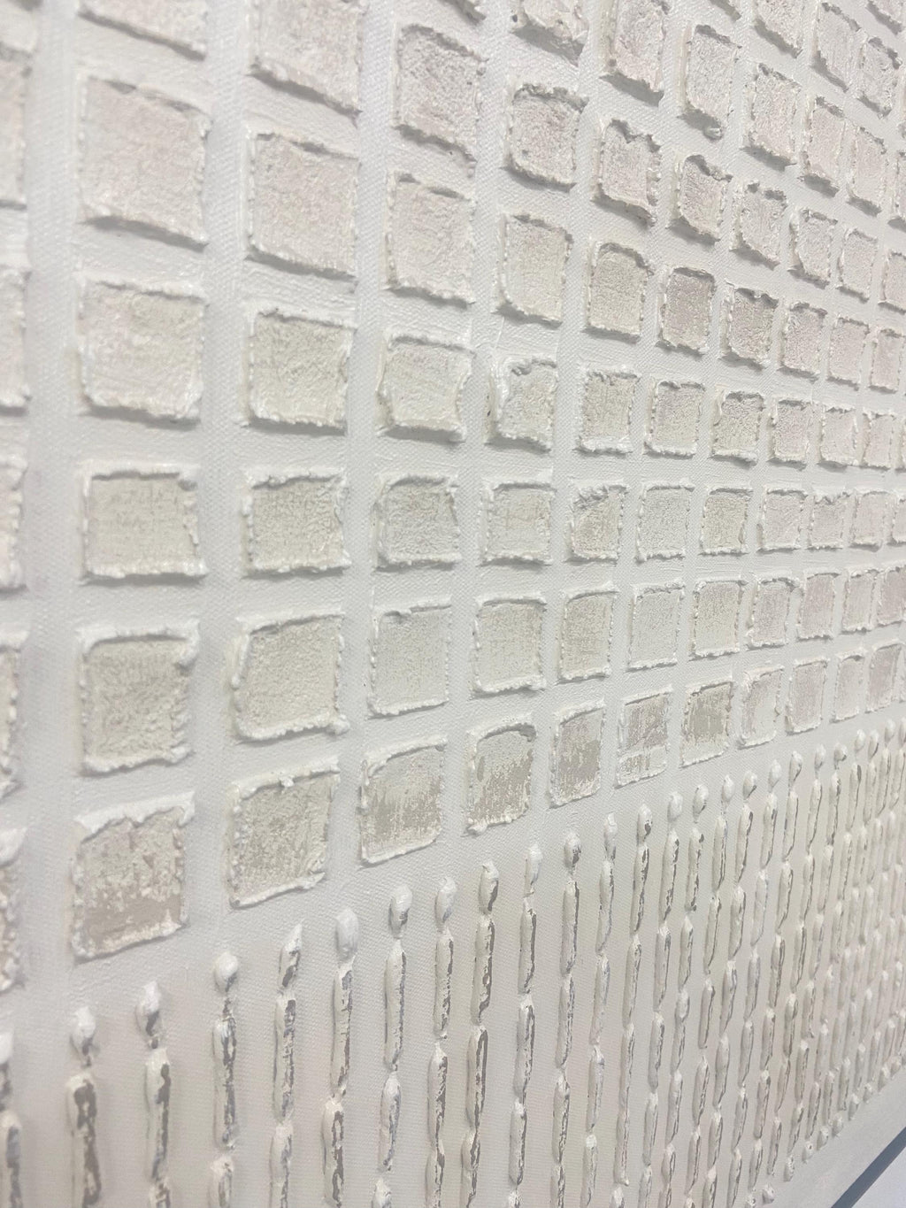 Large Cream-white Textured Abstract Canvas Painting Modern Minimalist Neutral Wall Art for Living Room - SJ#0282