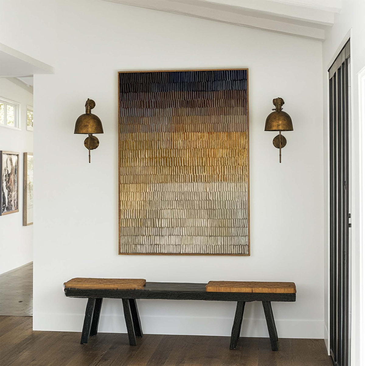 Wabi Sabi Abstract Painting Large Textured Neutral Wall Art Modern Minimalist Canvas - Texture Detail Closeup | Seegart