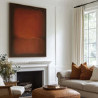 Large Moody Rust Abstract Canvas Art Mark Rothko Style Oil Painting Mid-century Modern Wall Art -SJ#3001