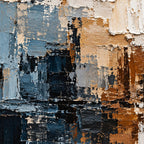 Blue Beige Textured Abstract Painting, Geometric Wall Art, Large Horizontal Canvas -SJ#0275