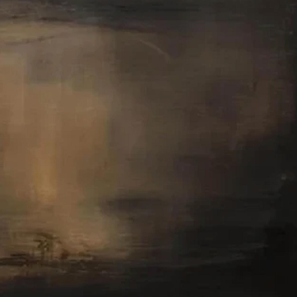 Moody Abstract Painting, Dark Brown Panoramic Canvas Art, Rustic Modern Living Room Decor -SJ#0285