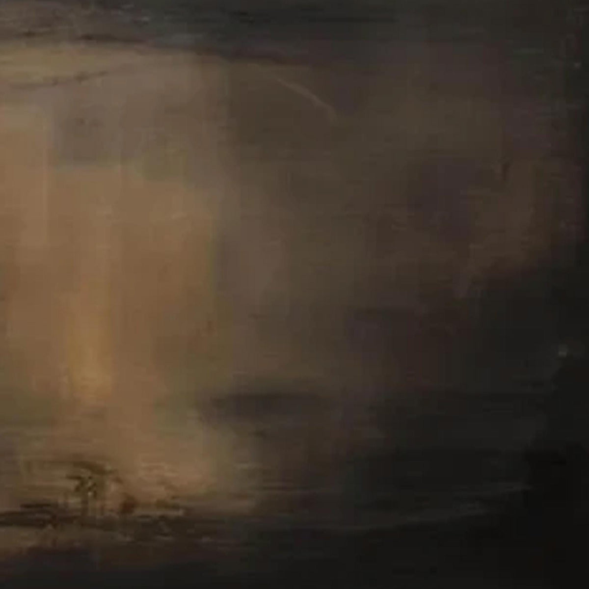 Moody Abstract Painting, Dark Brown Panoramic Canvas Art, Rustic Modern Living Room Decor -SJ#0285