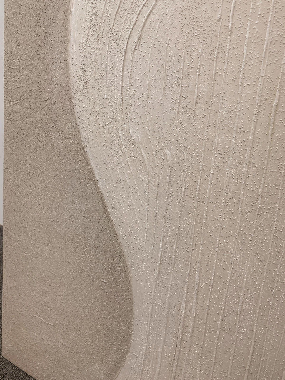 Handmade Cream Beige Painting, 3D Textured Abstract Wall Art, Minimalist Canvas Art for Living Room Decor