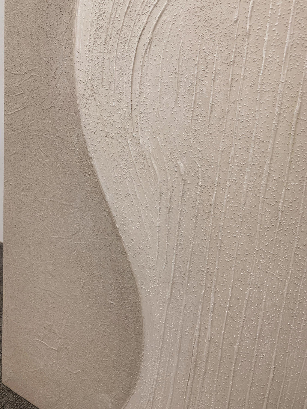 Handmade Cream Beige Painting, 3D Textured Abstract Wall Art, Minimalist Canvas Art for Living Room Decor -SJ#0297