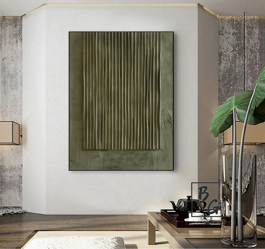 Large Green Abstract Painting,green Texture Art,light Green Wall Art,sofa Wall Art,original Abstract Painting,green Modern Minimalist Art -SJ#0300