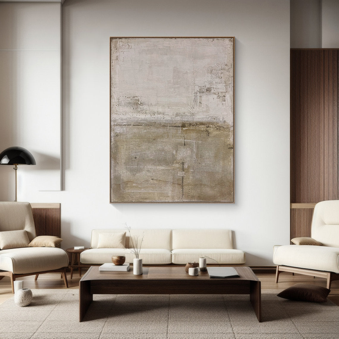 Beige Brown Original Abstract Painting, Neutral Textured Wall Art, Wabi Sabi Canvas Art for Home Decor - SJ#0291