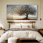 Neutral Tree of Life Oil Painting, 3D Textured Landscape Wall Art, Nature Canvas Art for Home Decor -SJ#0287