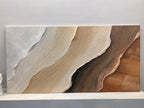 3D Textured Wave Abstract Painting, Neutral Coastal Wall Art, Earth Tone Canvas Art for Living Room Decor - SJ#0271