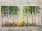 Textured Green Tree Landscape Painting, Green Nature Wall Art for Home Decor - SJ#0288
