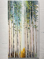 Textured Green Tree Landscape Painting, Green Nature Wall Art for Home Decor - SJ#0288