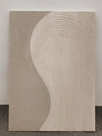 Handmade Cream Beige Painting, 3D Textured Abstract Wall Art, Minimalist Canvas Art for Living Room Decor