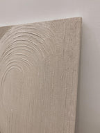 Handmade Cream Beige Painting, 3D Textured Abstract Wall Art, Minimalist Canvas Art for Living Room Decor