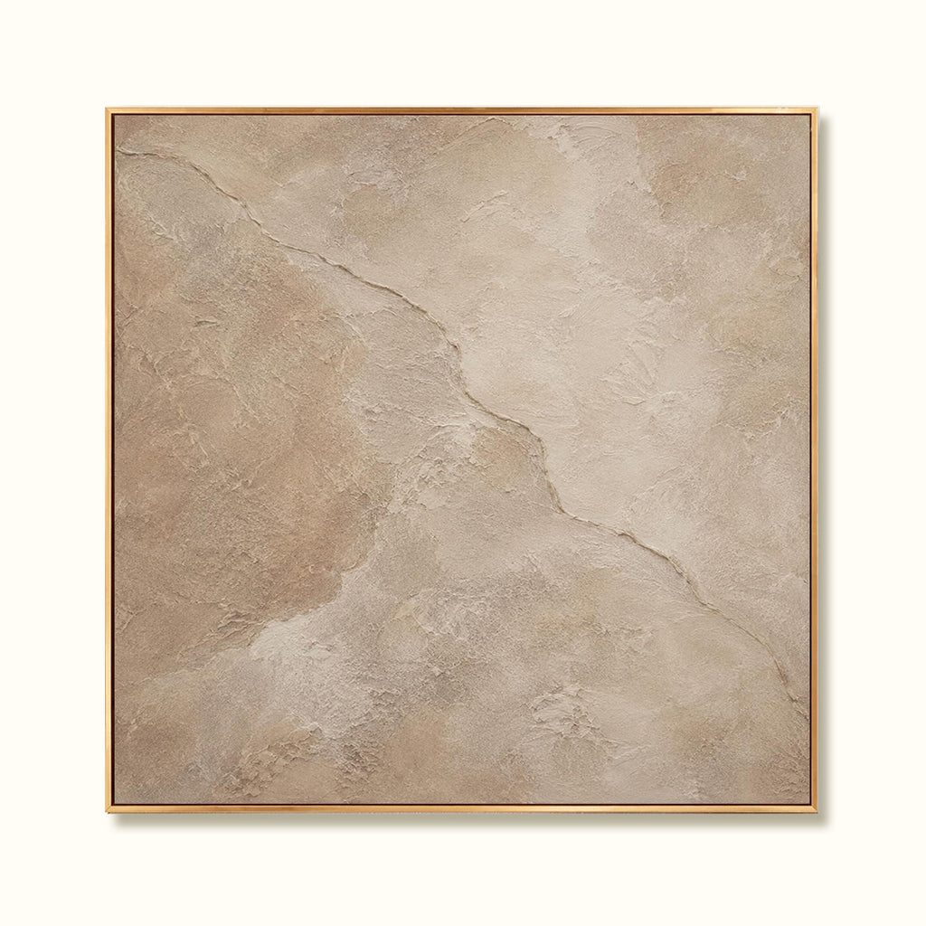Cream Beige Abstract Oil Painting, Textured Neutral Canvas Art, Large Wabi Sabi Wall Art for Japandi Home Decor -SJ#0295