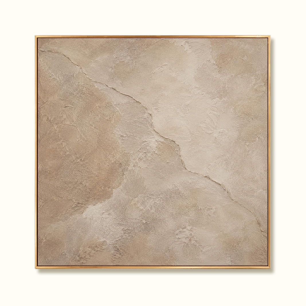 Cream Beige Abstract Oil Painting, Textured Neutral Canvas Art, Large Wabi Sabi Wall Art for Japandi Home Decor -SJ#0295