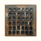 3D Textured Grid Wabi-Sabi Wall Art – SJ#0020