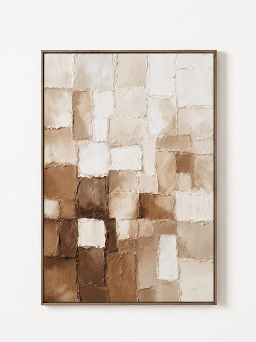 Beige, cream and brown mosaic-like blocks in a full artwork view