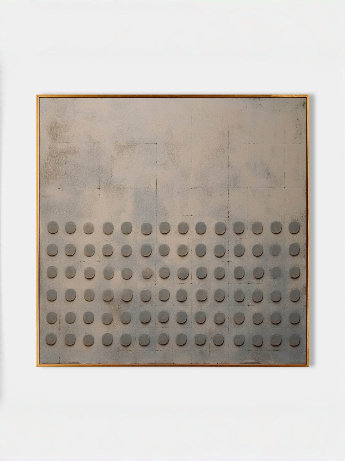 A gray rounded grid across the lower half of beige artwork in a full artwork view