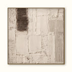 Hand Painted Textured Wall Art, Neutral Abstract Canvas Painting, Large Cream Brown Organic Modern Decor - #SJ0330