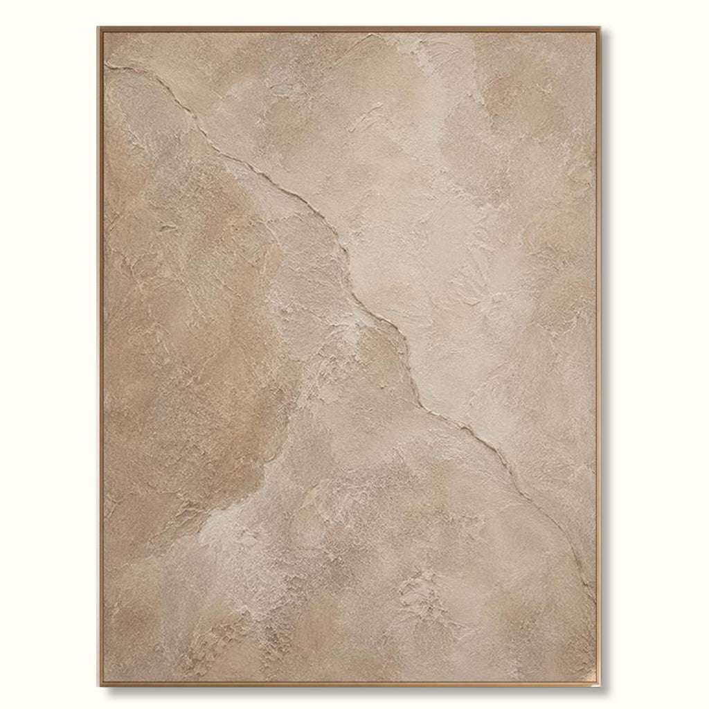 Cream Beige Abstract Oil Painting, Textured Neutral Canvas Art, Large Wabi Sabi Wall Art for Japandi Home Decor -SJ#0295