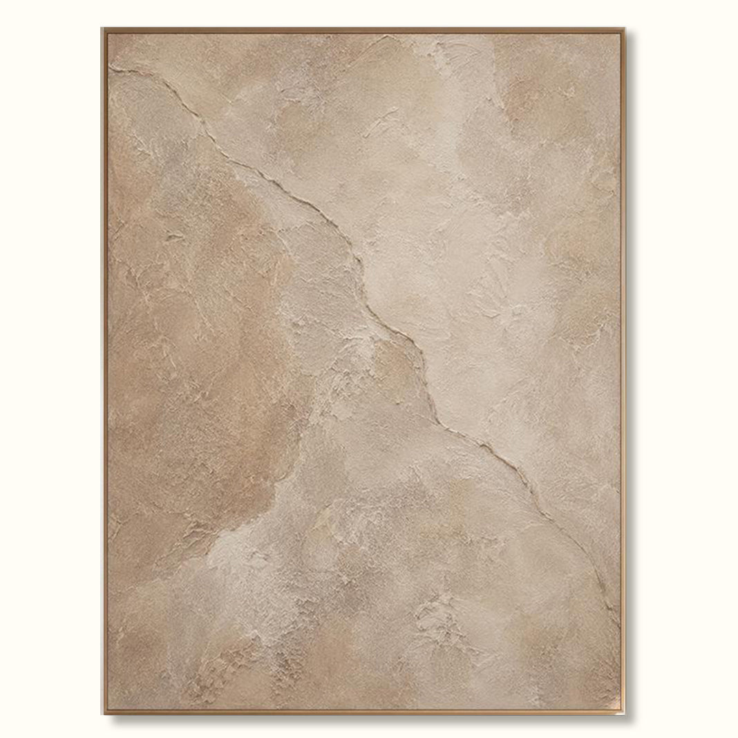 Cream Beige Abstract Oil Painting, Textured Neutral Canvas Art, Large Wabi Sabi Wall Art for Japandi Home Decor -SJ#0295