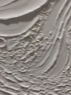 Hand Painted White Beach Oil Painting, Abstract Ocean Waves Art, Impasto Texture -SJ#0278